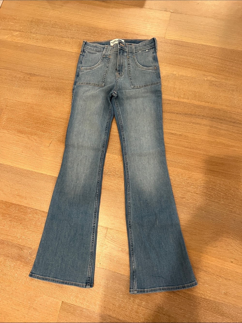abercrombie kids medium blue flare jeans